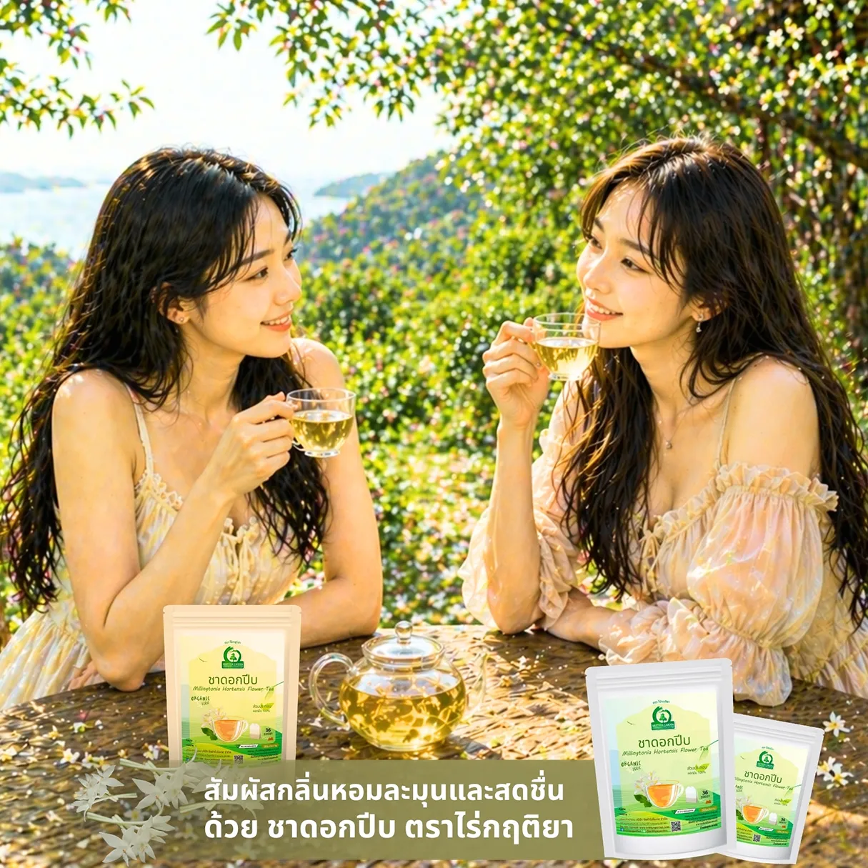 วิธีชง/วิธีดื่ม ชาดอกปีบ (Millingtonia Hortensis Flower Tea) จากไร่กฤติยา