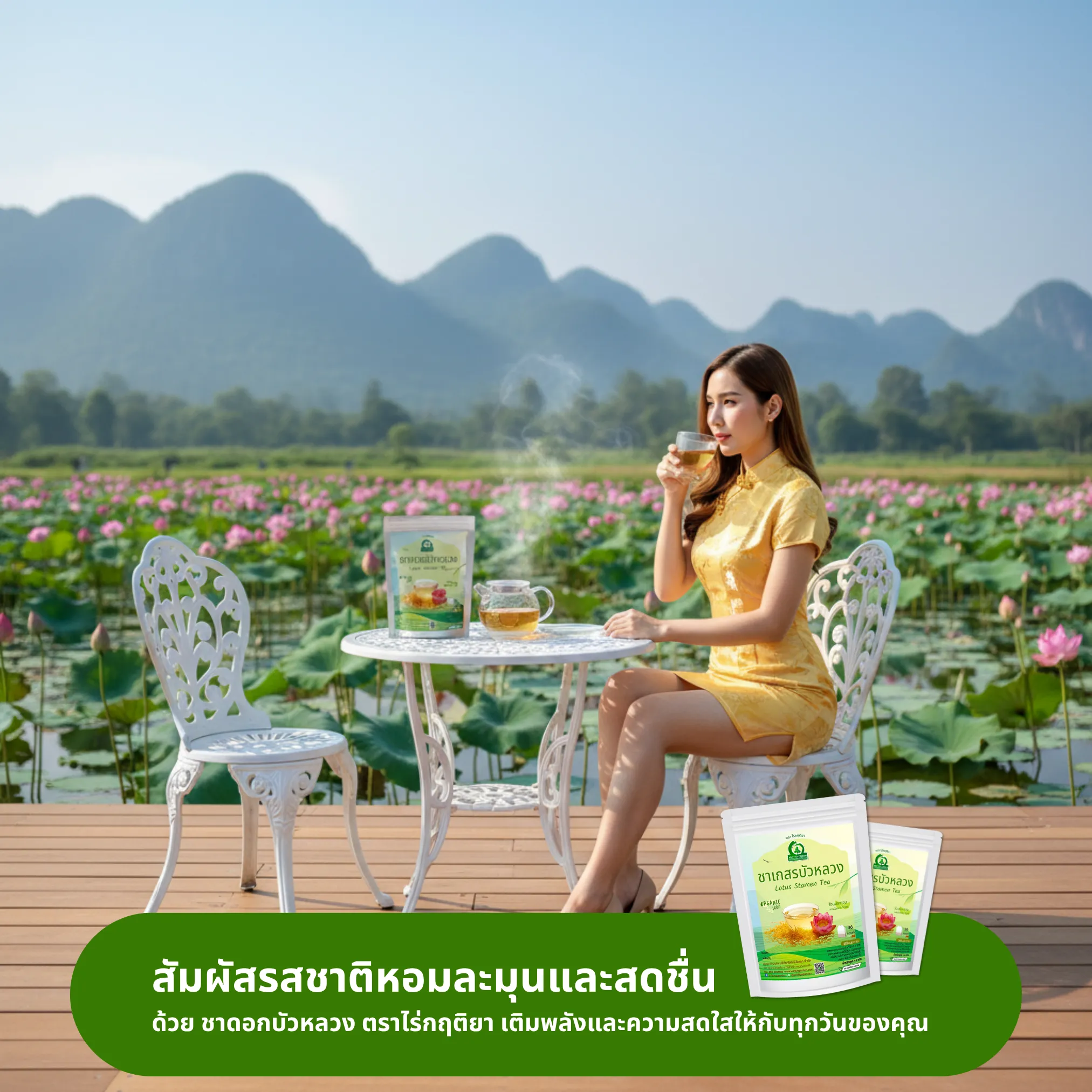 ชาเกสรบัวหลวง (Lotus Stamen Tea) ภาพสินค้าจริงจากหน้าร้านไร่กฤติยา