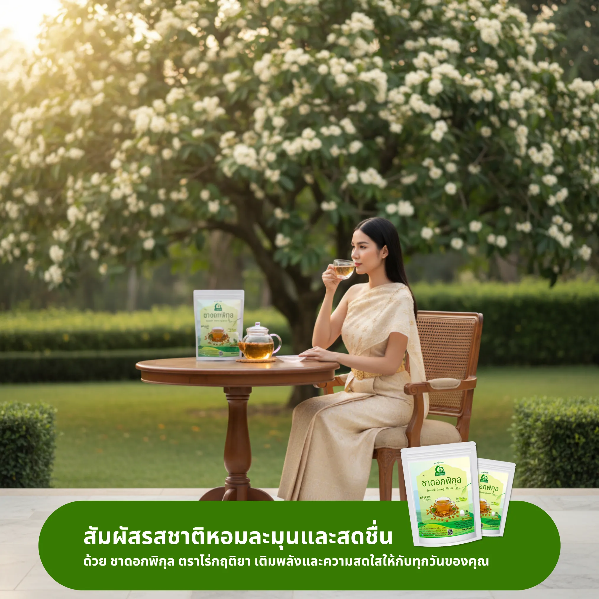 วิธีชง/วิธีดื่ม ชาดอกพิกุล (Spanish Cherry Flower Tea) จากไร่กฤติยา